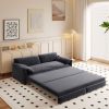 66" Queen Pull Out Sofa Bed, 3-in-1 Convertible Sleeper Sofa with Side Storage,Multi-Functional Velvet Loveseat Bed for Living Room,Bedroom,Apartment