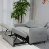 57.48" Big Size Sofa Bed Line Fabric Futon Couch with Adjustable Backrest, Modern Loveseat Sofa Sleeper for Living Room