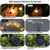 Solar Garden Lights Outdoor Decorations; 4 Pack Upgraded 8 LED Solar Powered Firefly Lights; Flexible Waterproof Solar Swaying Light for Yard Pathway