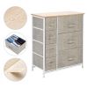 Dresser With 7 Drawers - Furniture Storage Tower Unit For Bedroom, Hallway, Closet, Office Organization - Steel Frame, Wood Top, Easy Pull Fabric Bins