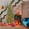 Pre-Lit Blue Artificial Christmas Tree Slim with 9 Lighting Modes