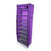 10 Layer 9 Grid Shoe Rack Shelf with Cabinet Multiple Colors