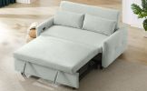 57.48" Pull-out Sofa Bed Convertible Couch 2 Seat Loveseat Sofa Modern Sleeper Sofa with Two Throw Pillows and USB Ports for Living Room