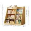 Wooden Toy Storage Organizer Cabinet Kids Bookshelf Children Bookcase Toddler Baby Sling Book Rack Adjustable Shelf for Playroom Bedroom Nursery Hallw