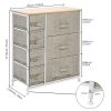 Dresser With 7 Drawers - Furniture Storage Tower Unit For Bedroom, Hallway, Closet, Office Organization - Steel Frame, Wood Top, Easy Pull Fabric Bins