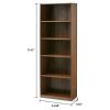 5-Shelf Bookcase with Adjustable Shelves