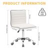 White Contemporary Armless Desk Chair