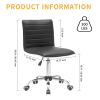 White Contemporary Armless Desk Chair