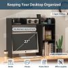 1pc Simple Dorm Desktop Storage Rack, Minimalist Wooden Bookshelf Organizer, Creative Tabletop Combination Cabinet