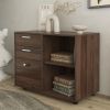 Drawer Wood File Cabinet with coded Lock, Mobile Lateral Filing Cabinet, Printer Stand with Open Storage Shelves for Home Office, Modern Popular wood