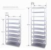10 Layer 9 Grid Shoe Rack Shelf with Cabinet Multiple Colors