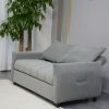 57.48" Big Size Sofa Bed Line Fabric Futon Couch with Adjustable Backrest, Modern Loveseat Sofa Sleeper for Living Room