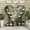 5 Tier Metal Plant Stand with Hanging Hook for Multiple Plants
